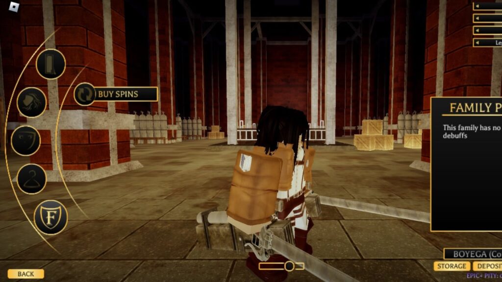 Feature image for our Attack On Titan Revolution Perks guide showing a Roblox customisation screen.