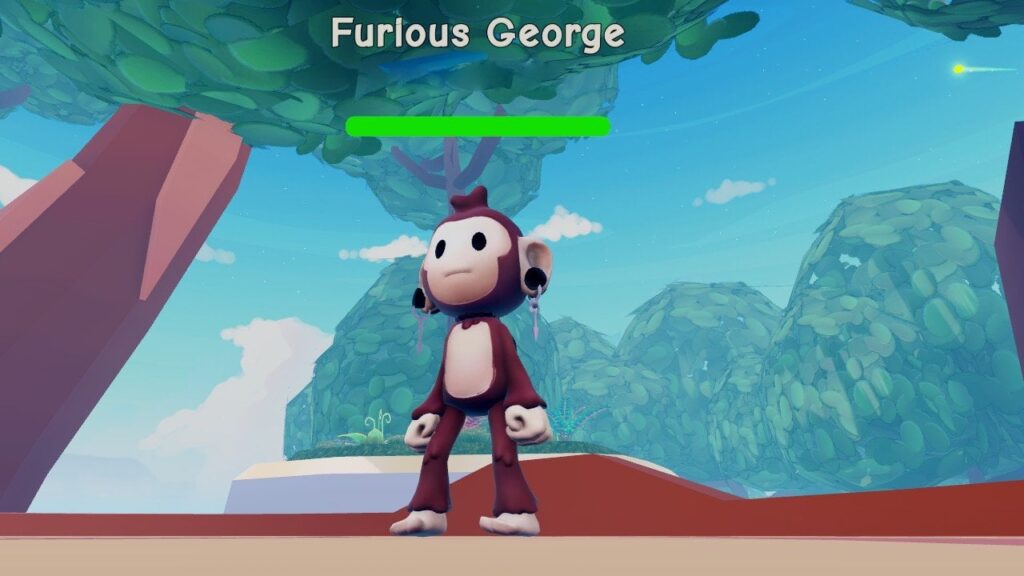 Feature image for our Monkey Rafts codes guide. It shows a player character monkey named Furious George.